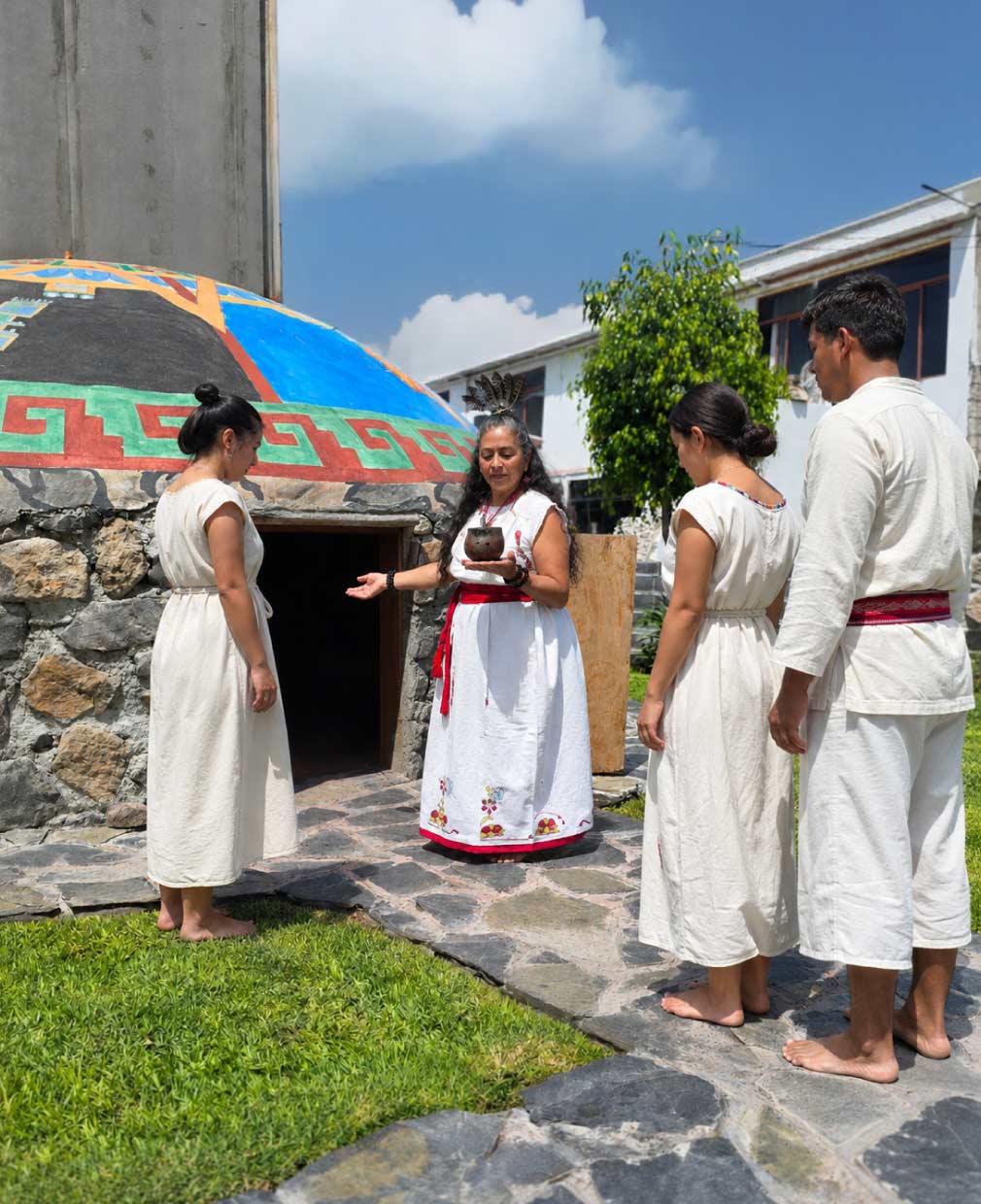 Ceremonia de temazcal prehispánico